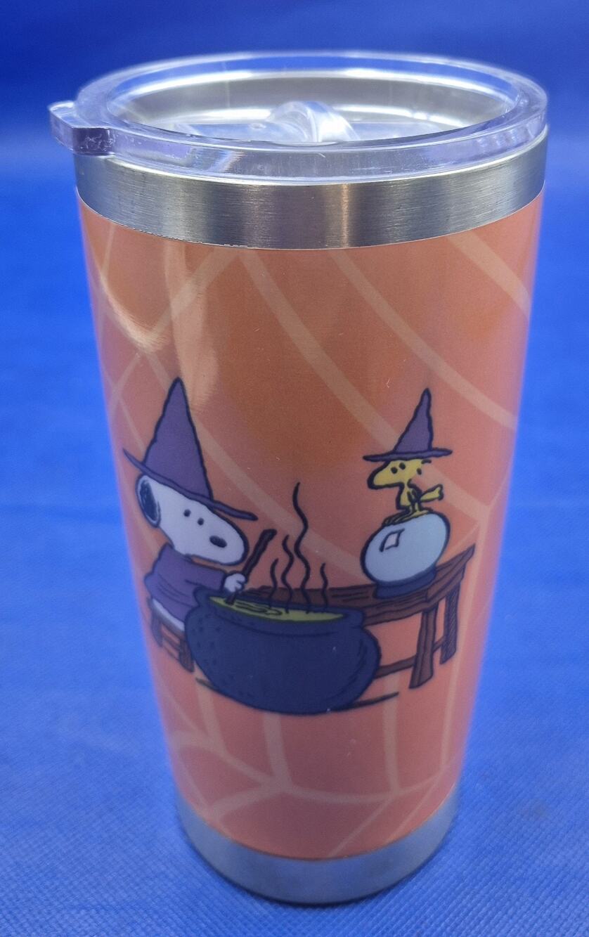 PEANUTS Snoopy Woodstock Halloween Witches Brew Stainless Steel Travel Tumbler